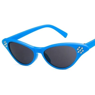 Vintage Cateye Zonnebril Dames Sexy Retro Klein Kattenoog Zonnebril Designer Kleurrijke Brillen Voor Vrouwen blue
