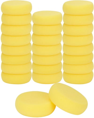 Dailygoody - Ronde Synthetische Kunstsponzen - Perfect voor Ambachten - Gele Aardewerkset - 25 Stuks - Ideaal voor Verf en Klei - Geschikt voor Huisho.