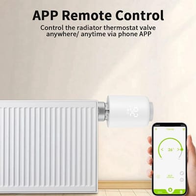 Slimme Thermostaatkraan - Radiatorkraan Verwarmingsregelaar - Energie Besparen - App Bediening - M30x1.5 mm - Wit