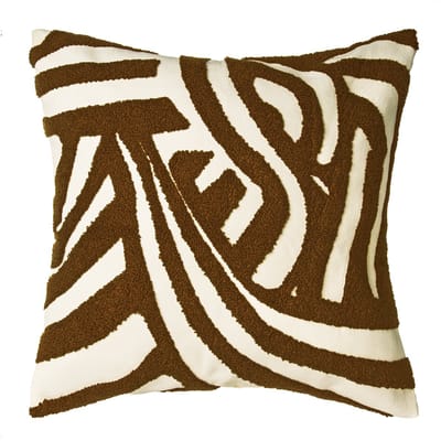 QUVIO Zebra Kussenhoes – Sierkussenhoes – Kussenhoezen - Kussenhoes zebra - Abstract patroon - 45x45 cm - Bruin - Wit