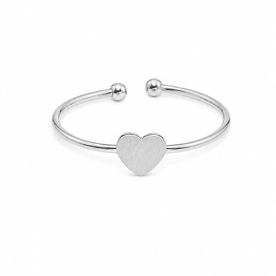 2 Love It - Ring - Minimalistisch hartje - Zilverkleurig - Open achterzijde - Verstelbaar
