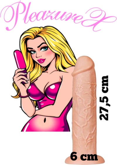 PleazureX - Sextoys series - XL Dildo - mega dik - mega groot - genot - centimeters plezier 27,5 x 6