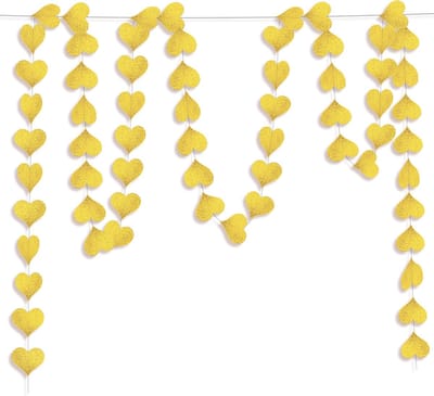 Hartjes Decoratie Valentijn Slinger Romantische Versiering Gender Reveal Versiering Geboorte Babyshower Goud – 4 Meter