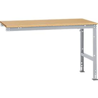 Manuflex aanbouwtafel UNIVERSAL Standaard, tafelblad multiplex, 1500 x 1000, aluminium zilver