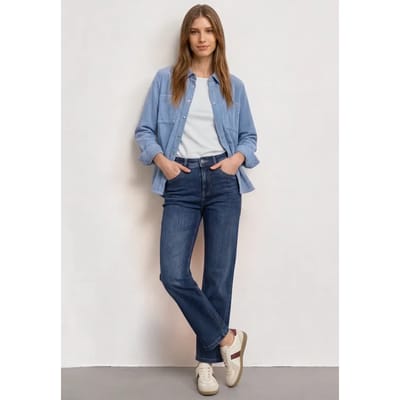 Corduroy overhemd met lange mouwen en knopen