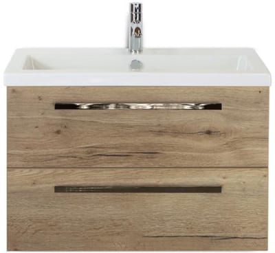 Seville Badmeubelset 80 cm - Natuur Eiken - Keramische Wastafel Wit Djazz