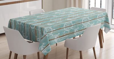 New Bed Maritiem Maritieme Elementen Hout Rechthoekig tafelkleed voor eetkamer en keuken, zeer duurzaam 140 cm B x 170 cm L