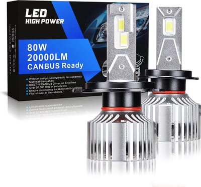 TLVX H4 High Speed LED Koplampen CANBUS - 6000k Helder Wit (set 2 stuks), CANBUS, 20000 Lumen Lichtopbrengst - 80 Watt - Auto - Scooter - Motor - Dimlicht - Grootlicht - Koplamp – Reflector - Autolamp - Autolampen - 12V
