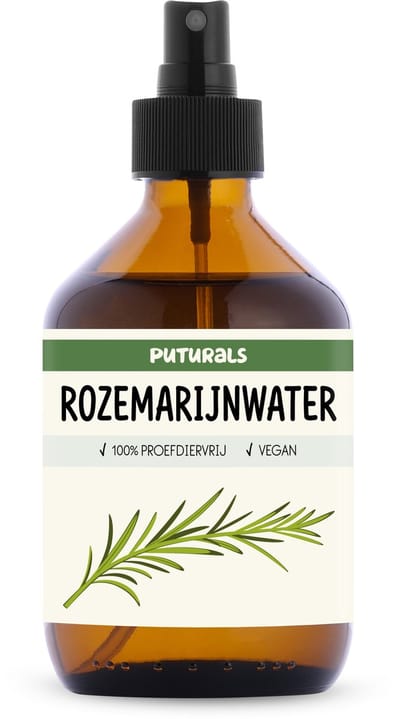 Puturals Rozemarijn Water 100% Vegan - 300ml - Zonder Alcohol - Rozemarijn Water voor Haar en Huid - Bruine Glazen Fles + Verstuiver