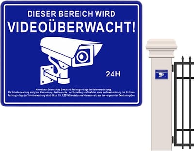 Veiligheidspaneel - Waarschuwingssticker - Eigendom Beveiligen - Waterdicht en Zonbestendig - 15 cm - Zwart