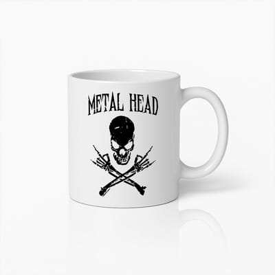 Metal Head Mok 330ml – Stoere Koffiebeker Cadeau voor Rockfans, Metalliefhebbers & Muzikanten
