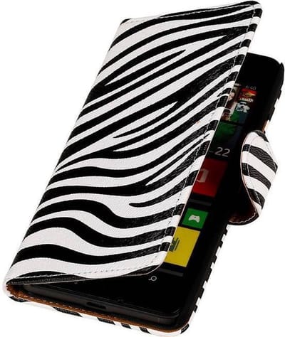 Nokia Lumia 625 Hoesje Zebra - Book Case Wallet Cover Hoes