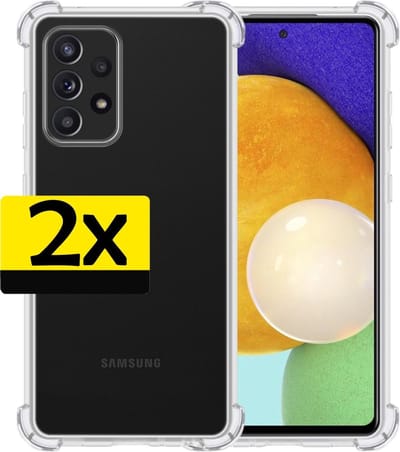 Hoesje - 2 Stuks - Geschikt voor Samsung Galaxy A52 - Sterk & Shockproof - Siliconen Case - Back Cover - Telefoon Hoes Shock Proof - Telefoonhoesjes - Transparant