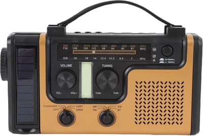 Noodradio - Draagbare Radio - Buitenavonturen - Meerdere Oplaadopties - 25 x 15 x 8 cm - Zwart