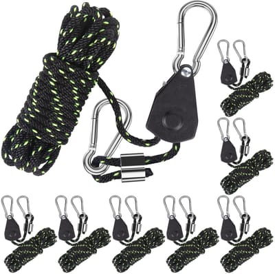 Unyqoos® Reflecterende Spannseil Set van 8 Stuks met Karabijnhaken voor Diverse Toepassingen