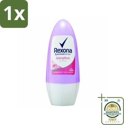 1 x Rexona - Biorythm - Deo Roll-on - Anti-transpirant - Anti-perspirant - 50 ml- Anti-transpirant - Anti-perspirant - Zweetbehandeling - Geurbehandeling - Biologisch Ritme