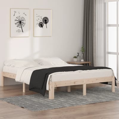 vidaXL - Bedframe - massief - grenenhout - 140x190 - cm