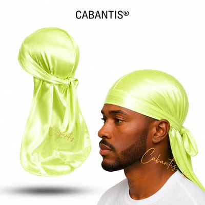 Cabantis® Durag Heren – Satijn Waves Cap – Anti-Haarbreuk – Lange Banden – Ademend – Unisex – Neon Groen
