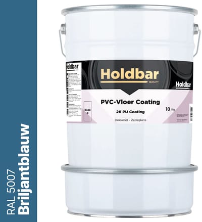 Holdbar PVC-Vloer Coating Briljantblauw (RAL 5007) 10 Kg - Vloerverf - Alle kleuren - Hecht direct op PVC - Slijtvast - UV-bestendig - Gemakkelijk te reinigen - Beschermt PVC-Vloer - 2 Componenten Verf