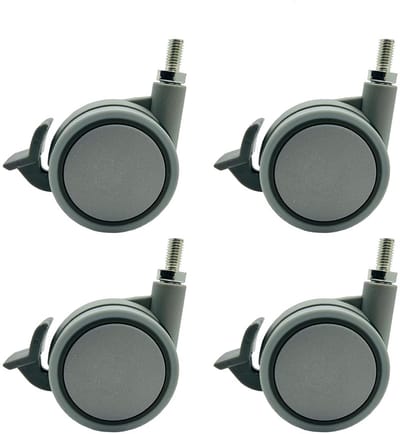 Zwenkwielen met Rem - Set van 4 Stuks - Ø 60mm Nylon Multifunctionele Wielen