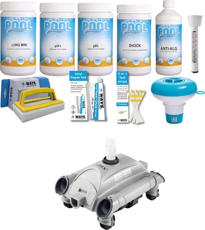 WAYS - Zwembad Onderhoud - Pakket Medium Deluxe & Automatische Zwembad Stofzuiger