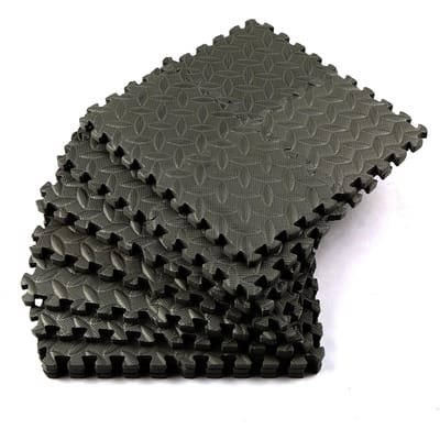 Tapis de sol épais 15x15x1cm, 36 pièces, coussin de protection EVA, tapis d'exercice en mousse antidérapant pour l'intérieur noir