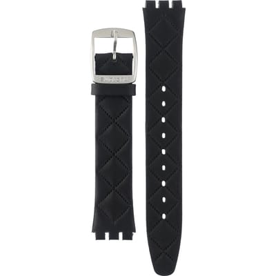 Swatch Irony - Skin - SYX ASYXS136 SYXS136 Black Quilted Horlogeband