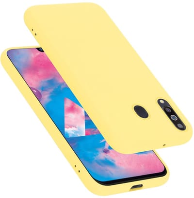 Cadorabo Hoesje geschikt voor Samsung Galaxy M30 / A40s in LIQUID GEEL - Beschermhoes gemaakt van flexibel TPU silicone Case Cover