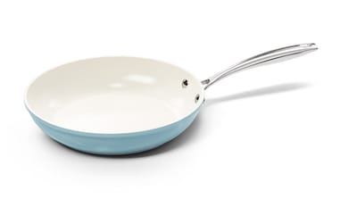 Cook & Pan Koekenpan Ø 20 cm Blauw - PFAS vrij - Alle Warmtebronnen - Cool Touch Handgreep - Koeken Pan met 7 jaar Garantie - Krasbestendige Anti Aanbaklaag - Vaatwasserbestendig - Gas, Inductie, Elektrisch, Oven