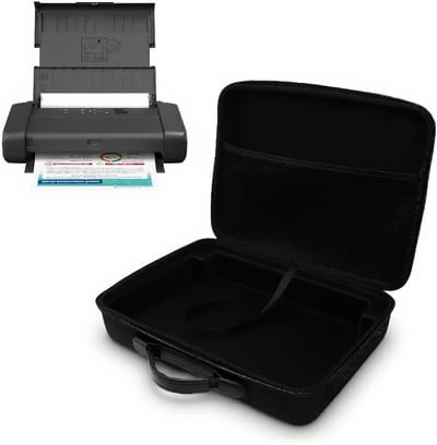 Draagbare Printer Koffer, Schokbestendige Hardcase voor Mobiele Printers met Georganiseerde Opbergruimte en Bescherming