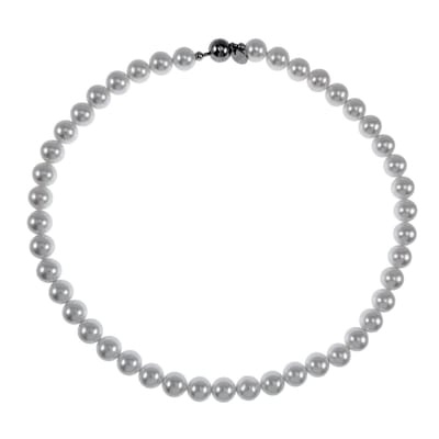 47cm x 10mm Ketting Dames - Choker - RVS - Gebroken Witte Natuurlijke Schelp Parelsketting - Halsketting
