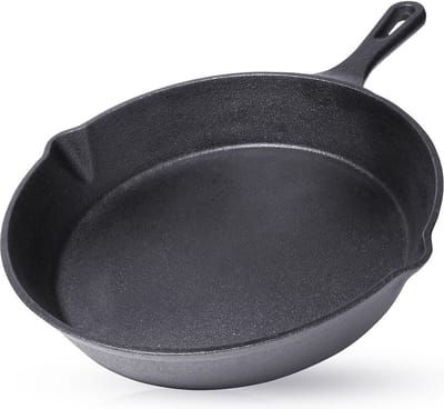 Koekenpan Gietijzeren LITINA 25 cm - Multifunctionele Pan voor Vlees - Groenten