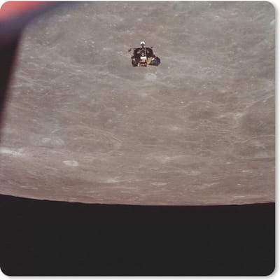 Muismat 20x20 cm - Mousepad NASA - Maan - Apollo 11 - Muismatten