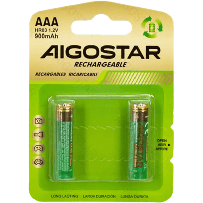 Aigostar Oplaadbare Batterij AAA 900mAh 1.2V 2 stuks