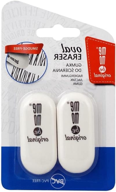 SnelShoppen - Gummetjes Set van 2 - Witte Plastic Gumset voor Potloden - Ideaal voor Schrijven, Tekenen en School - Duurzaam en Vlekvrij - PVC-vrij