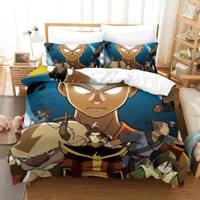 Avatar de laatste luchtmeester Beddengoedset Eenpersoons Twijfelaar Volledig Queen King Size Bedset Aldult Kind Slaapkamer 3D Print Anime Laken 70x133cm 2pcs