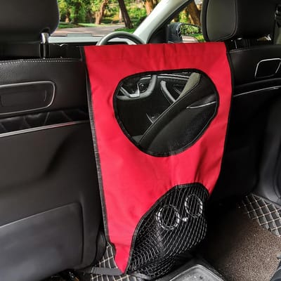 Autobarrière Huisdieren - Reisnet Auto - Veilig Reizen - Voorkomt Klimmen - 10 x 10 x 10 cm - Rood