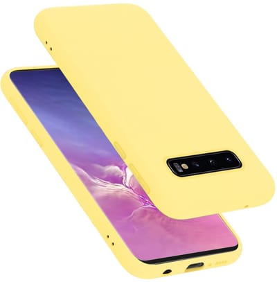 Cadorabo Hoesje geschikt voor Samsung Galaxy S10 4G in LIQUID GEEL - Beschermhoes gemaakt van flexibel TPU silicone Case Cover