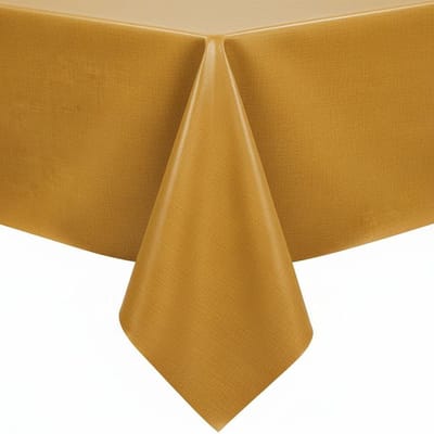 Protecttable - Tafelzeil Linnenlook Butter Yellow 140x100cm - Tafelkleed Afwasbaar - Kunststof