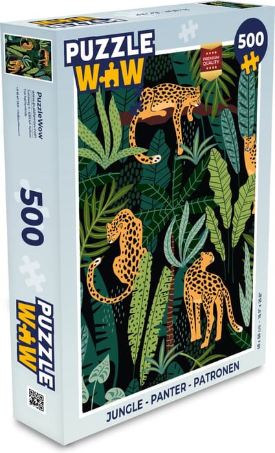 Puzzel Jungle - Panter - Patronen - Jongens - Meiden - Planten - Legpuzzel - Puzzel 500 stukjes