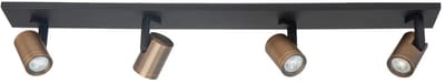 Opbouwspot Aston | Zwart + Brons | GU10 | 4-voudig | 91,5cm