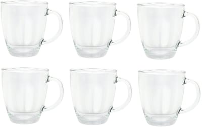 Dailygoods - Set van 6 Theeglazen met Handvat - Ideaal voor Thee en Koffie