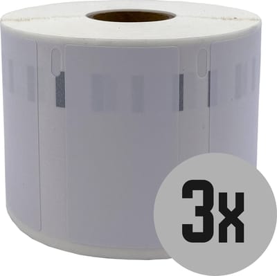 DULA Dymo Compatible labels - Wit - 11354 - S0722540 - Grote multifunctionele etiketten - 3 rollen - 57 x 32 mm - 1000 labels per rol