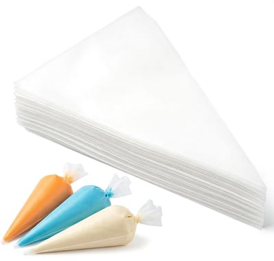 Dailygoods- Wegwerpspuitzakken 200 stuks - Extra dikke 0,04 mm - 31 x 20 cm - Transparant - Voedselveilig - Ideaal voor taartdecoratie - Spuitzak
