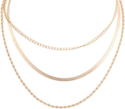 Kettingen Gouden Set van 3 - O-vormige Ketting - Slangenketting - Twist Ketting - Verstelbare Lengte - Sieradencadeau - Sieraden