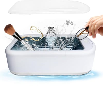Ultrasoon Reiniger 640ML-Reinigingsapparaat voor Brillen en Sieraden-Draagbare Professionele Ultrasone Ringreiniger- Ultrasone Reiniger-wit