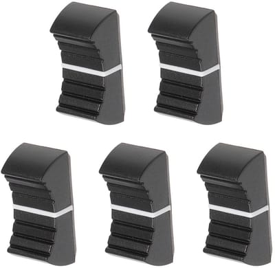 Dailygoods- Potentiometer Knop - 4x1,2mm Schachtgat - Kunststof - 24x11x11mm - 5 Stuks - Perfect voor Volume/Dimming