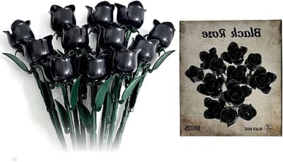 Eeuwige Rozen - Kunstboeket - Decoratie Bouwen - Gothic Design - 21 x 6 x 17.5 cm - Zwart