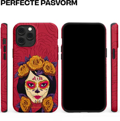 Casetastic hoesje geschikt voor Apple iPhone 12 Pro Max - MagSafe - Dubbellaagse bescherming - Middernachtmasker - Fashion Case - Bordeaux Bruin Zwart