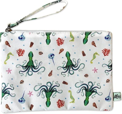 World of Mies etui met octopus print - Duurzame schooletui van gerecyclede PET flessen - voor peuter kleuter kind - school knutselen - waterbestendig en wasbaar - Uniek design handgeschilderd door Mies